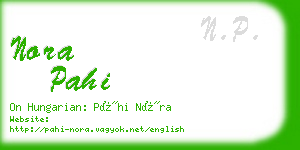 nora pahi business card